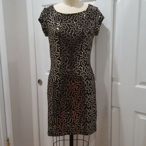 Gold Black Stretch Dress L/XL